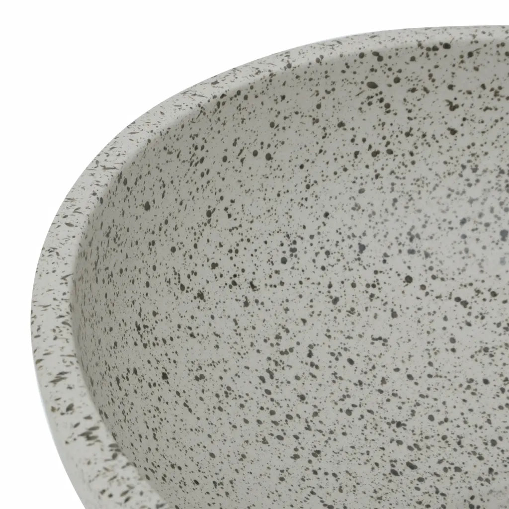 Lavabo da Appoggio Grigio Rotondo Φ41x14 cm Ceramica 155059