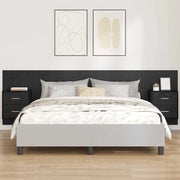 Testata con Comodino 3 pcs Rovere Nero Legno multistrato 3416257
