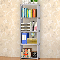 Libreria 5 Ripiani 52x31x144 cm in Metallo e Tessuto TNT Joy Silver/Grigio