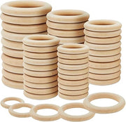 Hamburger ringh di legno - 100 pezzi per decorazione e ringhi di tenda - 5 misure