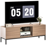 Mobile TV con 2 ante e ripiano in vetro regolabile ¨C Minimal ¨C 140x40x49,5cm grigio