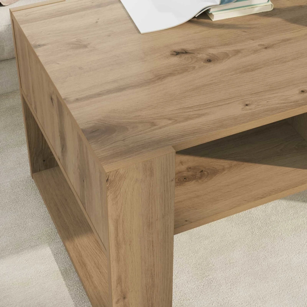 Tavolino da salotto Rovere artigianale 92 x 53 x 45 cm 8000099
