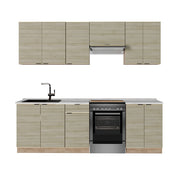 Cucina componibile Fame-Line Pannello in quercia/Rovere dorato 240 cm, PL Marmo Vicco