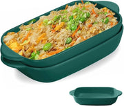 Set di 2 Piatti a Cottura di Ceramica - Forme Rettilinee a Resistenza al Calore per Lasagna e Cibi Gourmet (23 x 13 cm)