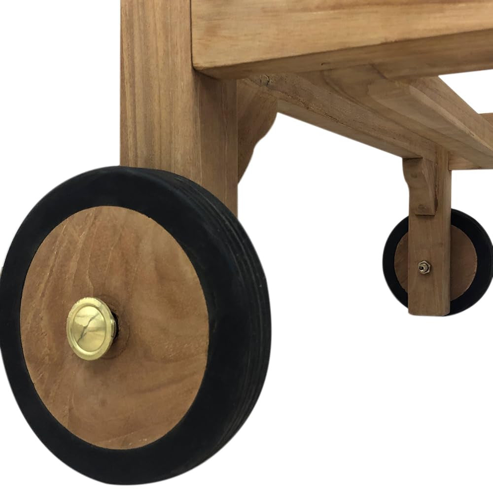 Lettino Prendisole Reclinabile Elafonisi 200x65x31,5 cm a Doghe in Legno Teak