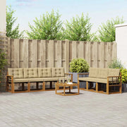 Set di divani da esterno con cuscino 8 pcs Naturale e Beige 3368480