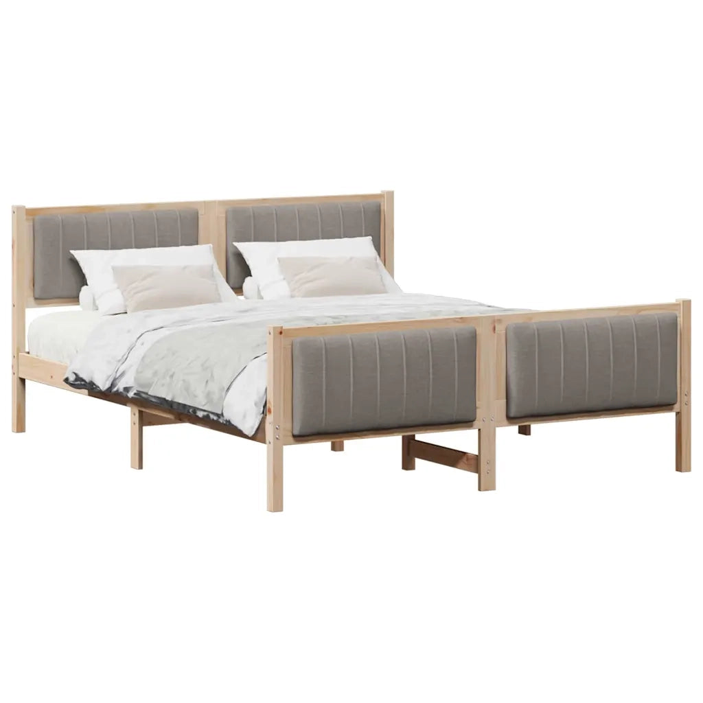 Struttura del Letto con testiera Marrone e taupe 150 x 200 cm 3394316