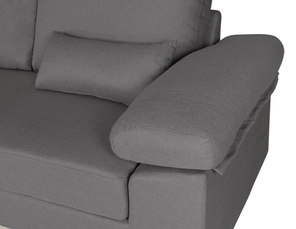 Divano angolare 3 posti con chaise longue sinistra tessuto grigio chiaro - Washington - DI-WA01FBC-CLSX
