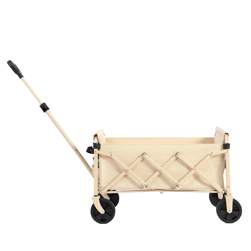 Carrello da spiaggia pieghevole leggero - Xylo - 50L - Beige - Ruote robuste per campeggio e shopping