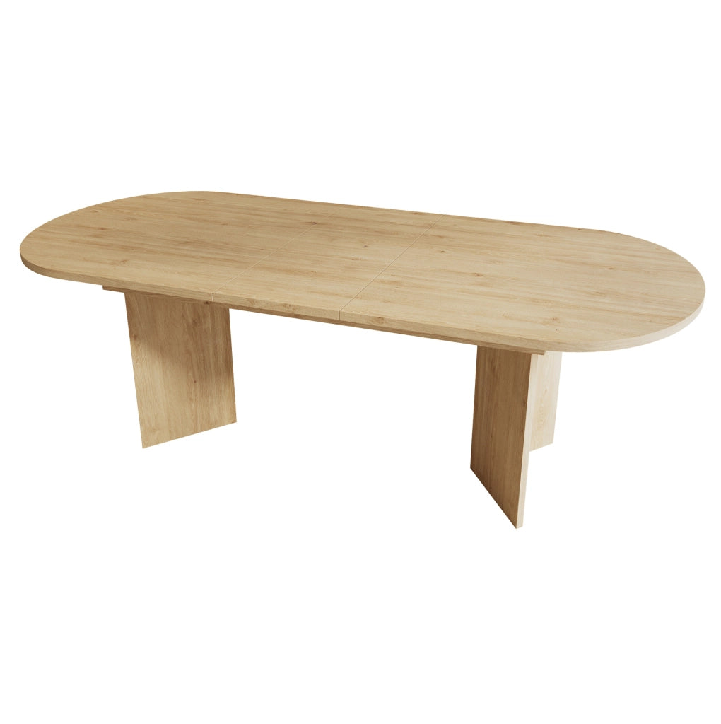 Tavolo da pranzo allungabile in MDF effetto rovere; piano 18 mm