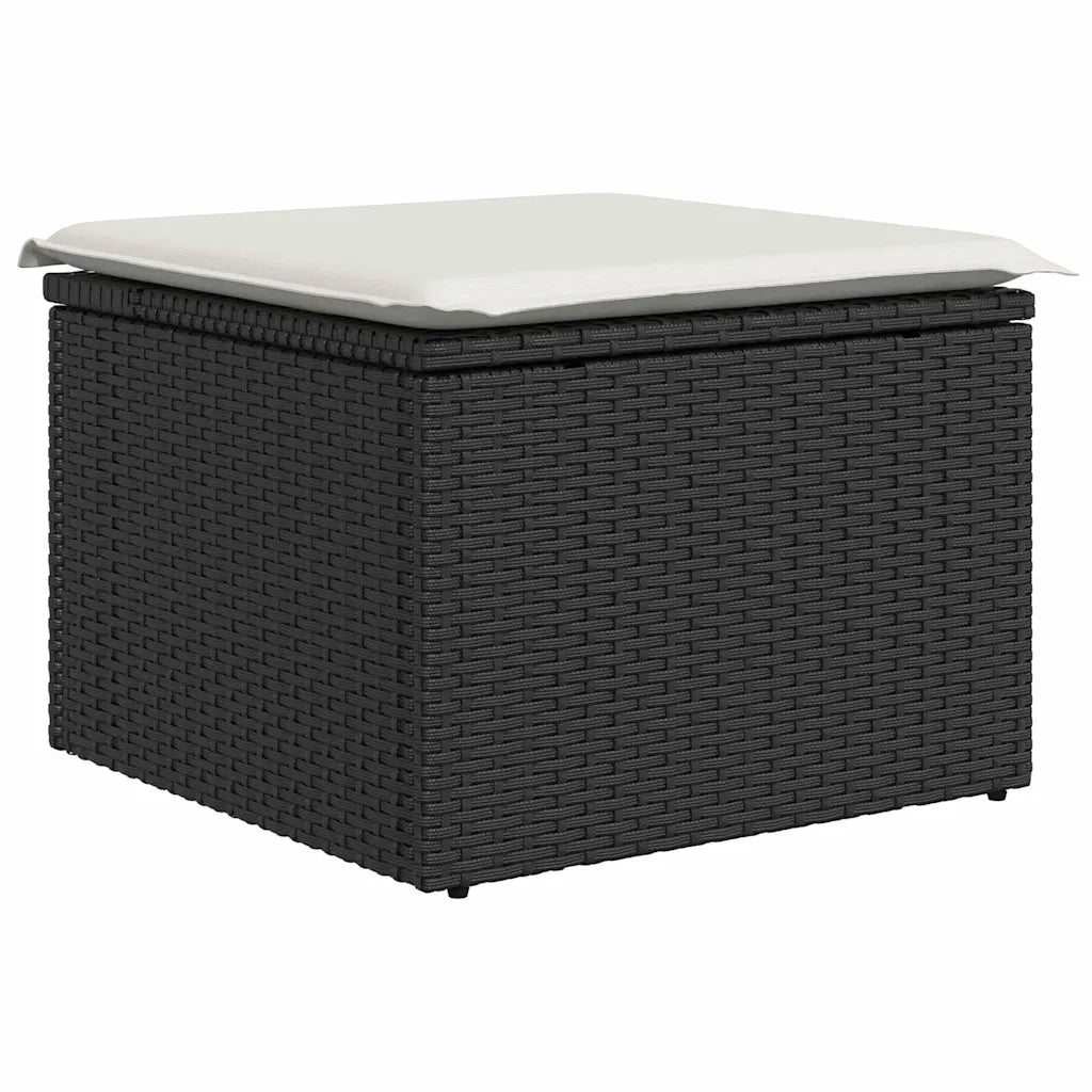 Set Divano da Giardino 9 pcs Nero e Crema polyrattan 3349233