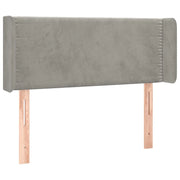 Testiera | Testata ad Orecchio Grigio Chiaro 83x16x78/88 cm in Velluto