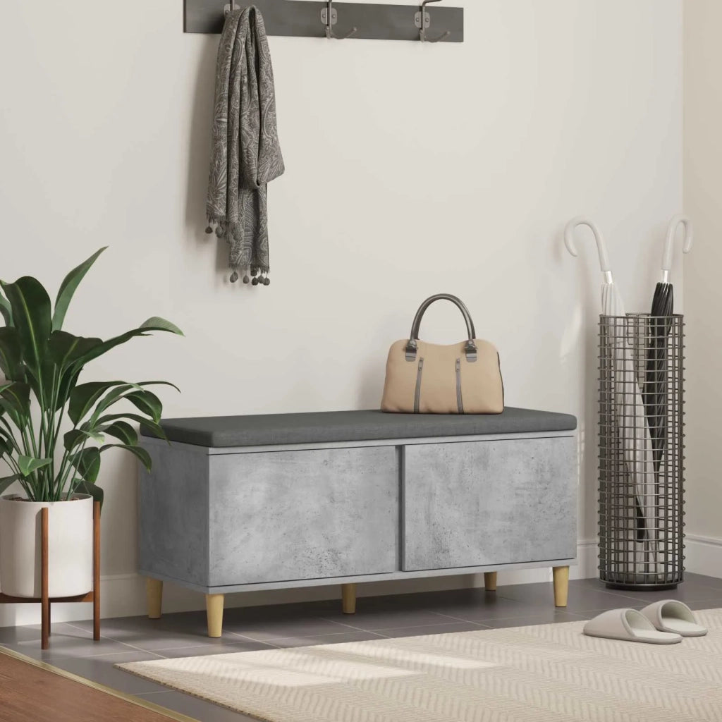 Panca per ingresso con cuscino-Sgabello-Panca da Corridoio Grigio cemento 60 x 38 x 46 cm 268861
