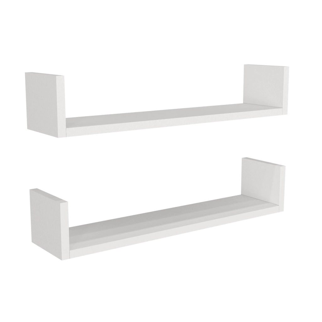 Mensola da parete in legno "Iris" - 63 x 14 x 14 cm - Bianco