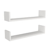 Mensola da parete in legno "Iris" - 63 x 14 x 14 cm - Bianco