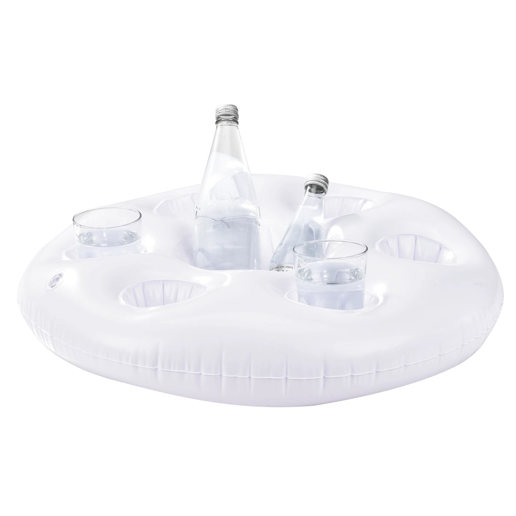 Portabevande Galleggiante per Piscina Supporto Gonfiabile per Drink Ø60 cm Bianco casa.pro
