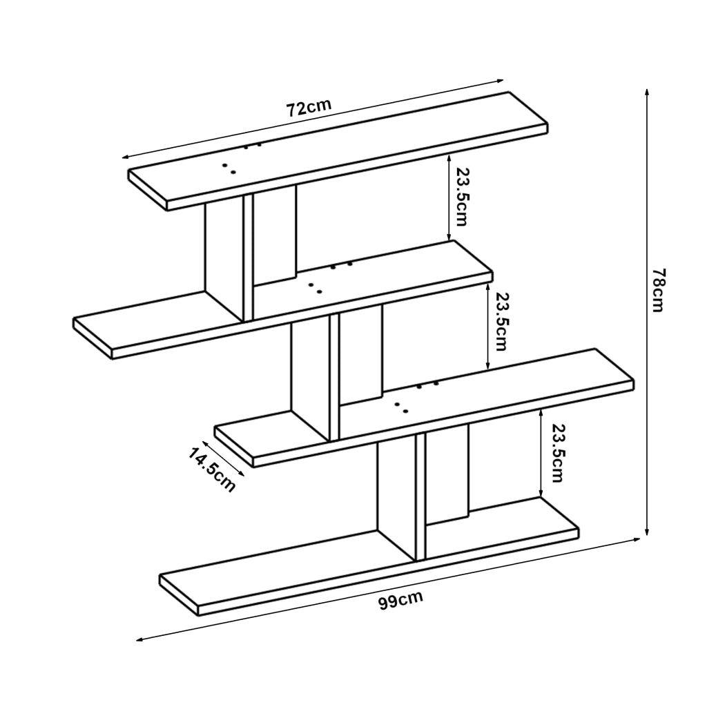 Scaffale da Parete Hökkomi Libreria da Muro 78 x 99 x 15 cm Bianco [en.casa]