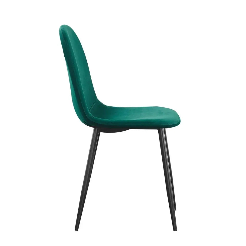 Sedia design BOYLD – Velluto verde e piedi neri – Comfort e stile moderno