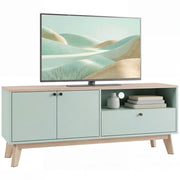 Mobile TV 120 cm con 2 ante, cassetto e ripiano ¨C zephmum ¨C verde chiaro