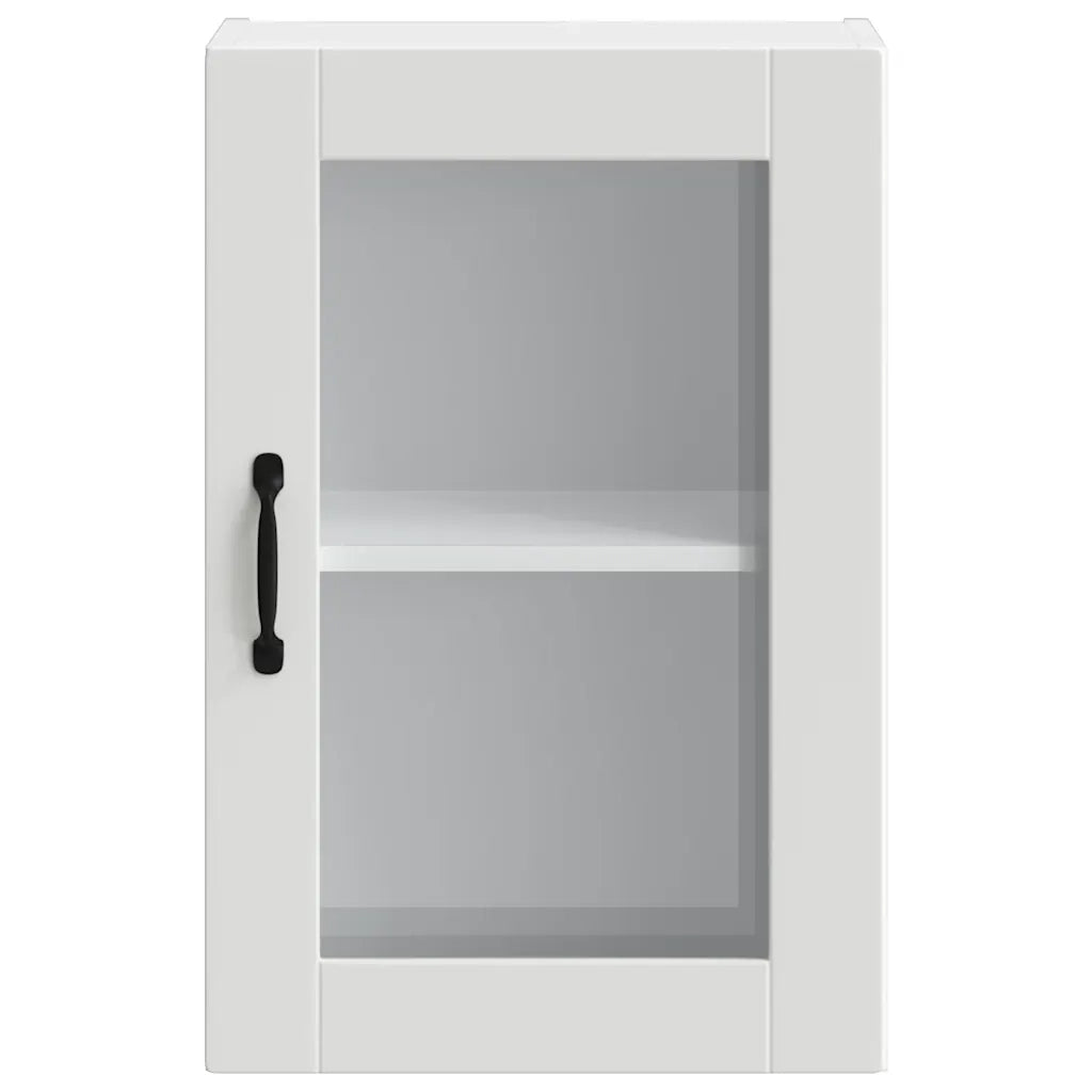 vidaXL Pensile da Cucina con Porta in Vetro Porto Bianco