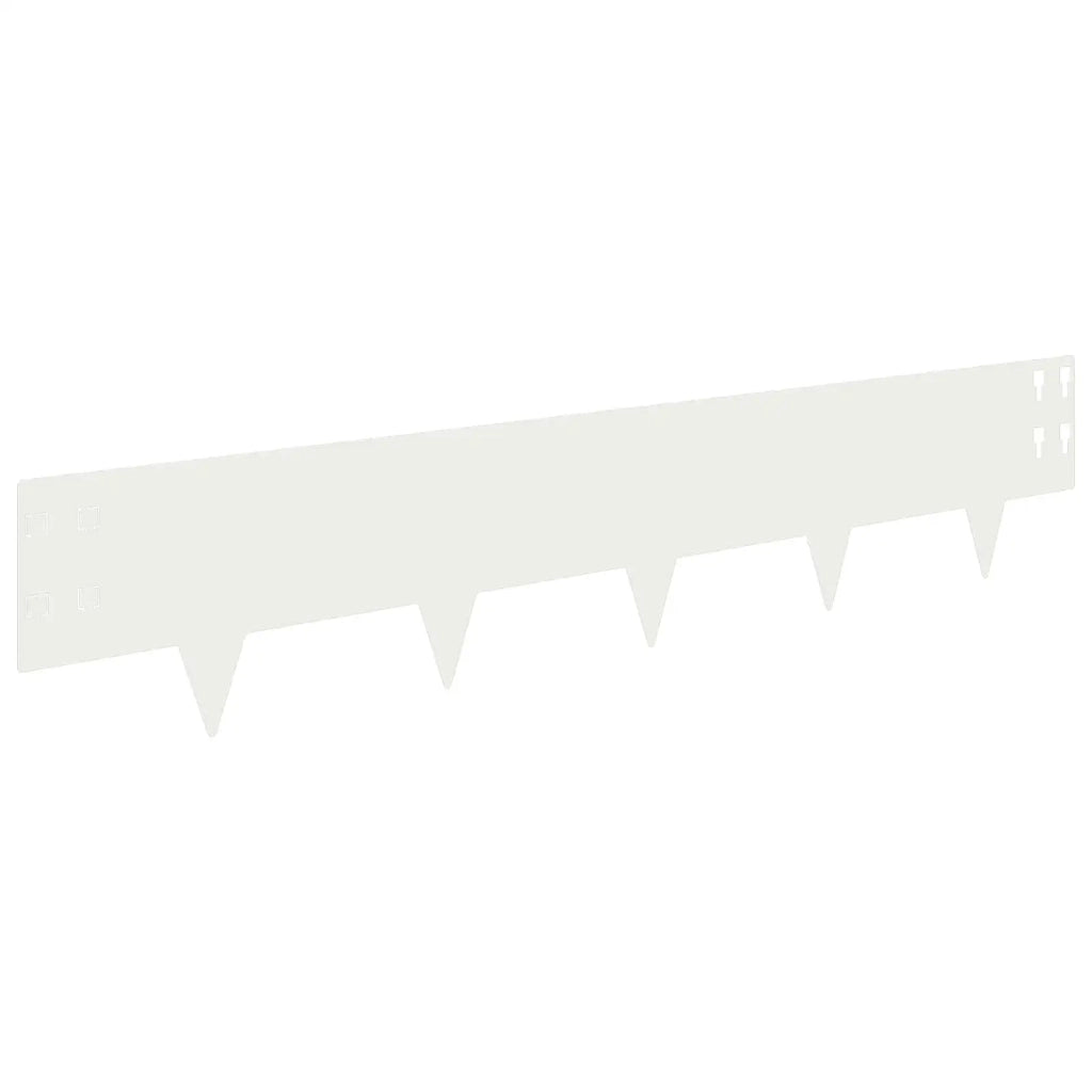 Bordura per Prato 10 pcs 100 x 20 cm Acciaio Bianco 8008578