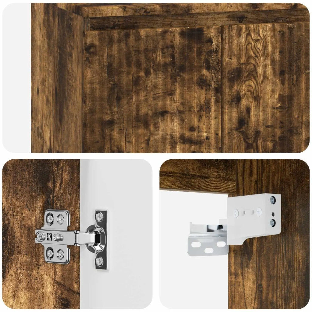 Mobile Lavabo da Parete Rovere Fumo 49,5 x 41 x 63 cm 890407