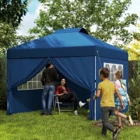 Gazebo pop-up pieghevole 3 x 3 altezza regolabile pareti laterali aperture finestre sacco da trasporto con ruote