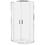 Box Doccia Semicircolare Vetro Temperato Doppia Porta argento 80 x 80 x 185 cm bagno