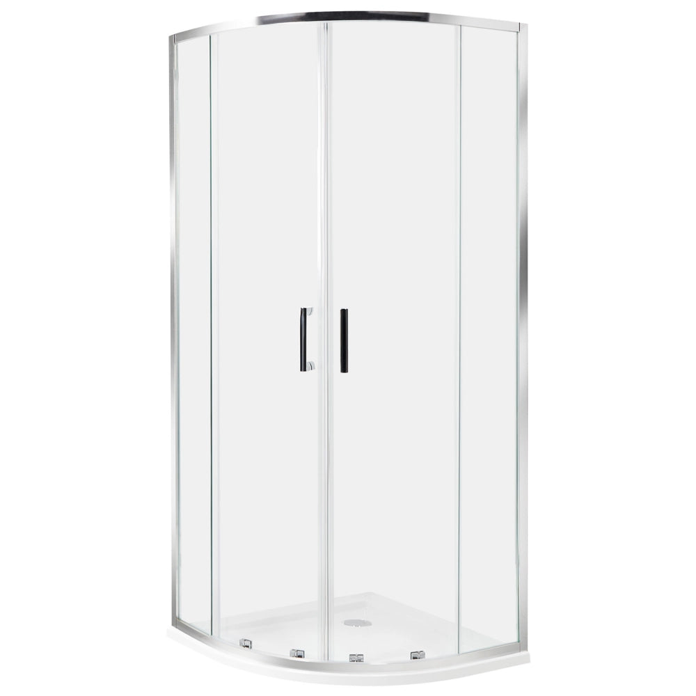 Box Doccia Semicircolare Vetro Temperato Doppia Porta argento 80 x 80 x 185 cm bagno