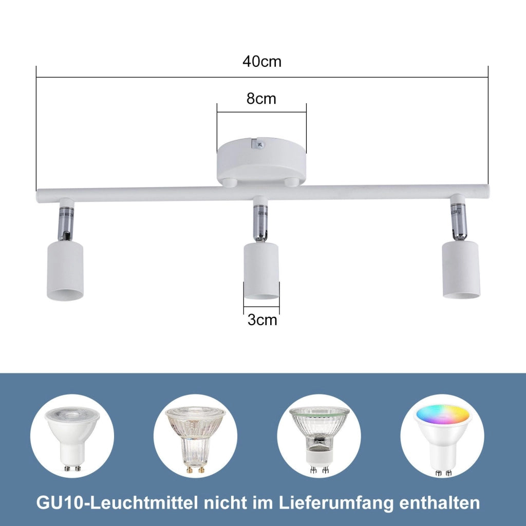 ZMH Lampada da soffitto faretto orientabile 330° bianco moderno GU10 per camera letto soggiorno interno