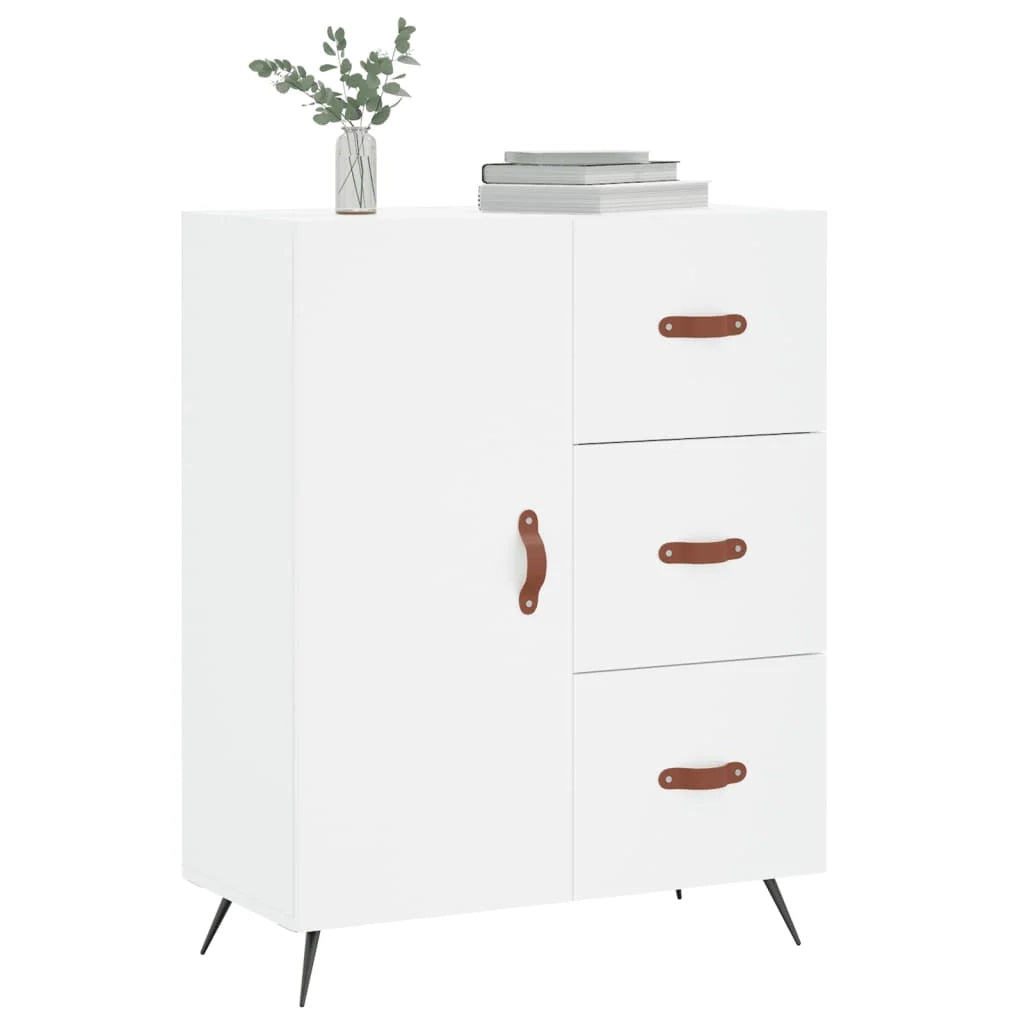 Buffet credenza cassettiera armadio mobile contenitore organizer per cucina soggiorno salotto 69,5 x 34 x 90 cm legno ingegnerizzato bianco 02_0030442