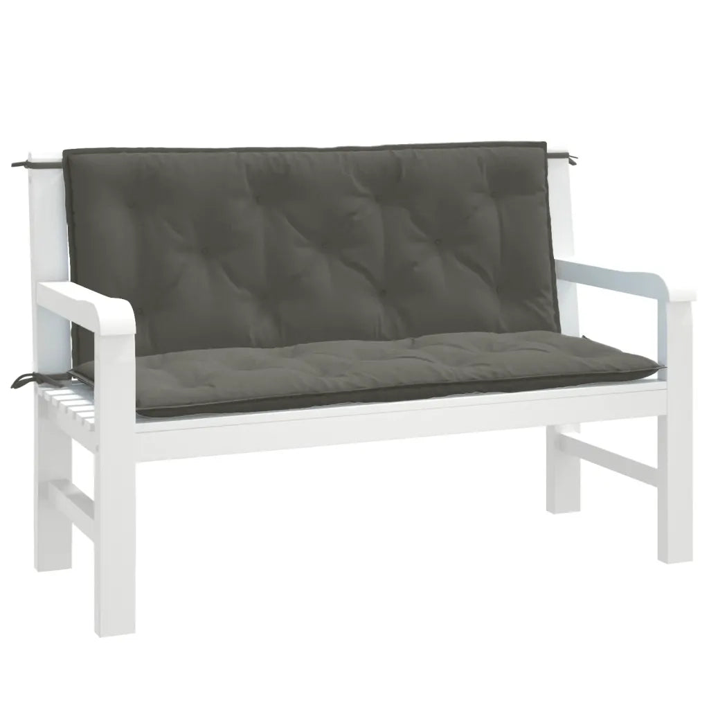 Cuscini Panca Giardino 2pz Grigio Scuro MÃ©lange 120x50x7 cm