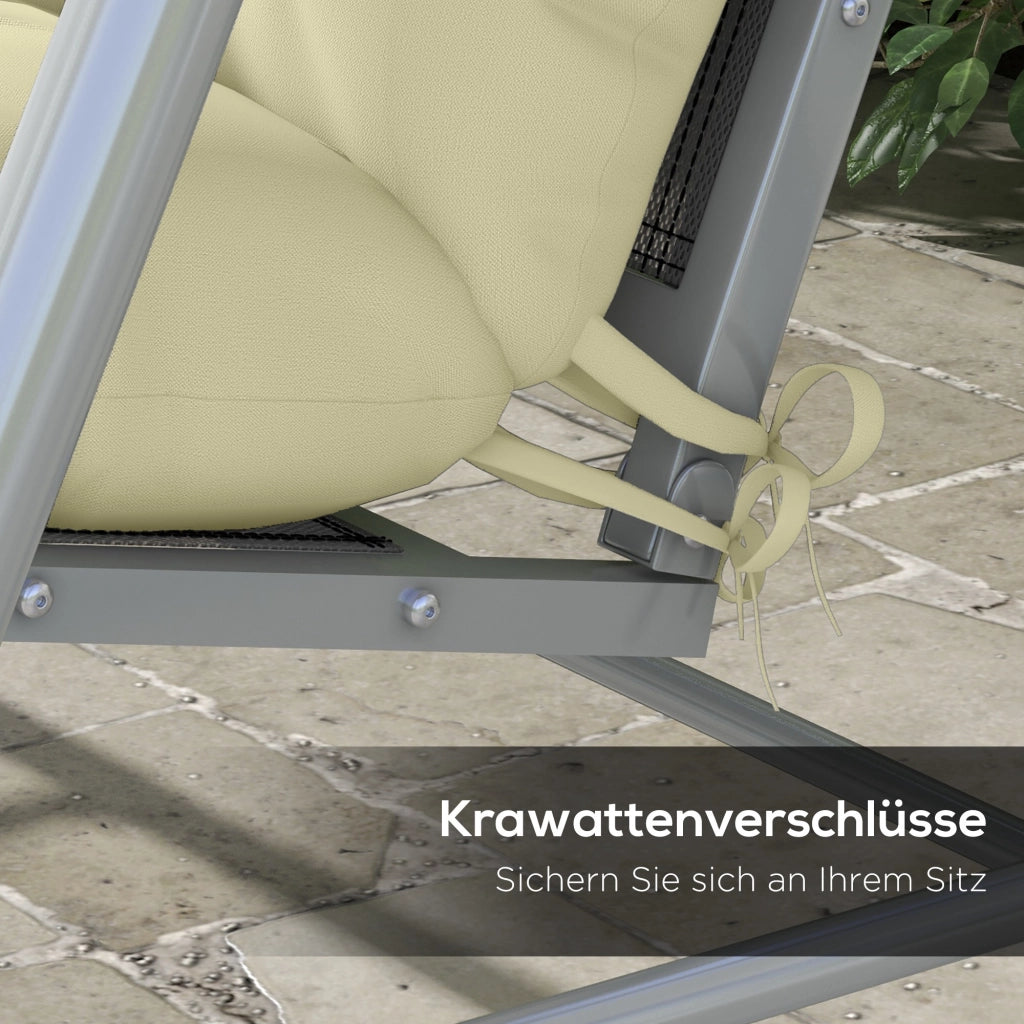 Set 4 Sedie Imbottite con Cuscini ¨C zephmum ¨C Cremewei? 150x50x10 cm