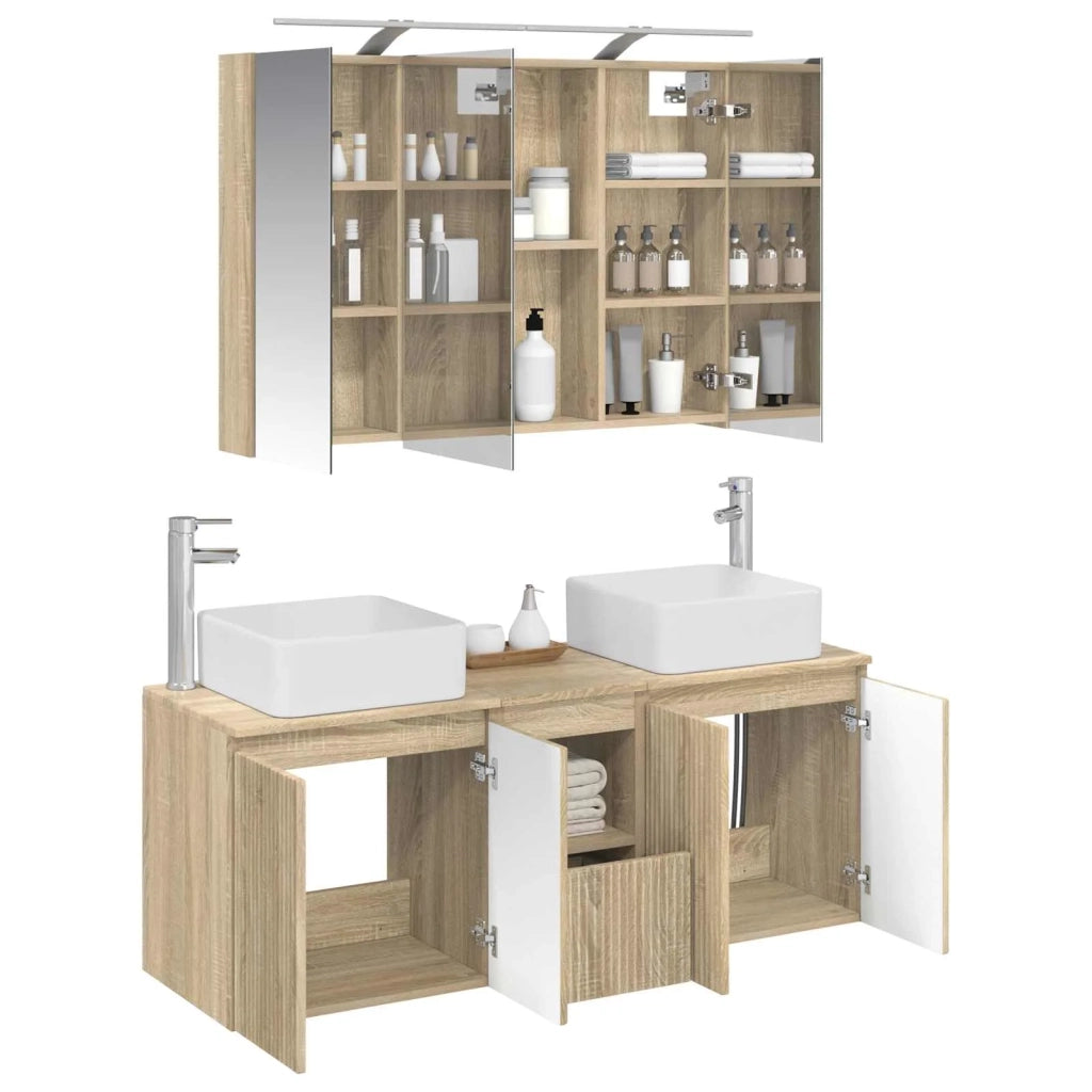 Set di Armadi da Bagno 4 pcs Rovere Sonoma 100 x 14,5 x 70 cm 3406377