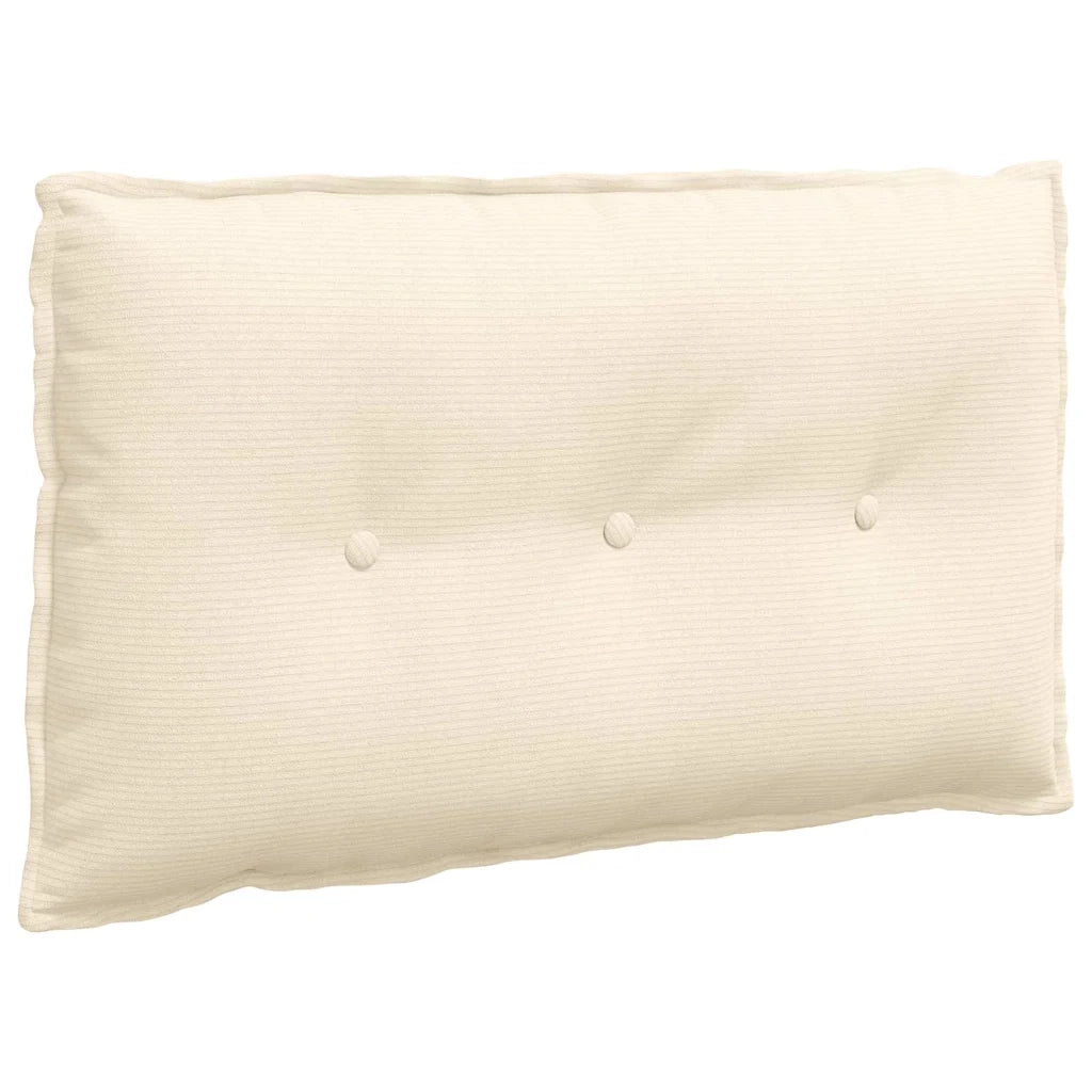Cuscino per Schiena | Cuscino dorsale Crema 80 x 50 cm Tessuto in Cords