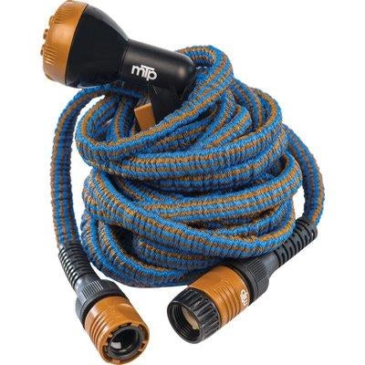 TUBO IRRIGAZIONE ESTENSIBILE WALLY ITALY  MT 7,5/15 BRONZO/AZZURRO +RACCORDI+PISTOLA