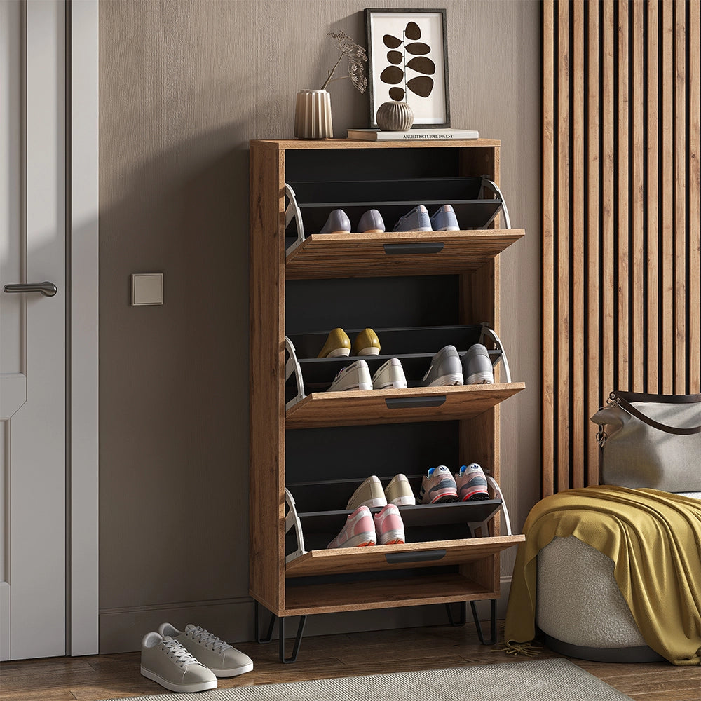 Vicco Scarpiera Quercia Wotan 62 x 130 cm con 3 scomparti