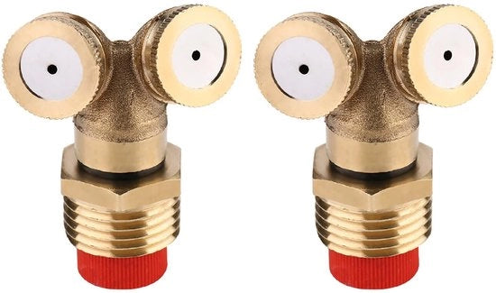 Sistema a doppia azione per irrigazione - 2 pezzi - Acciaio - Irrigatore da giardino - Spremitore d'acqua - Funzione ultralievitazione - Dimensioni 5,2 cm - Irrigatore da giardino