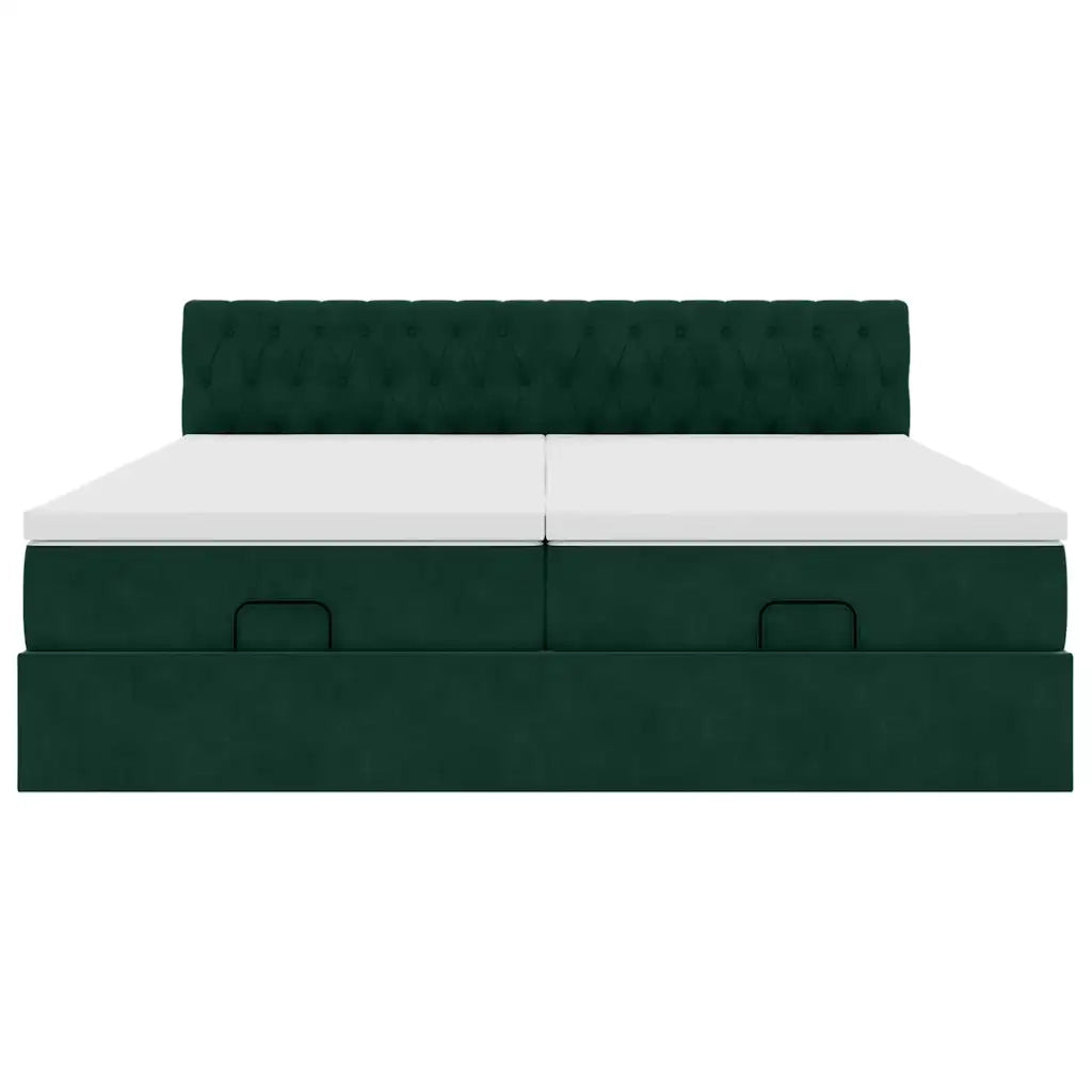 Struttura Letto Pouf con Materassi 160x200 cm Velluto 3312938