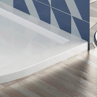 Piatto Doccia Semicircolare 90x90 cm in Acrilico Fosterberg Floret 4 Bianco Lucido