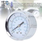Manometro Compressore Axiale 0 a 1 Bar - Manometro Pressione dell'Aria - Manometro Pressione dell'Acqua - In Acciaio Inossidabile - 2,5 Pollici Placca di Visualizzazione - Adatto per Aria/Acqua/Carburante