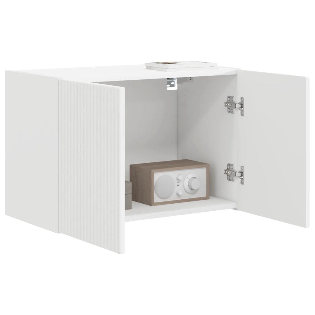 Mobile TV da parete Bianco 59,5 x 31 x 40 cm Legno multistrato 892329
