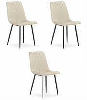 Sedia Valora TURIN in velluto beige, design ergonomico x3