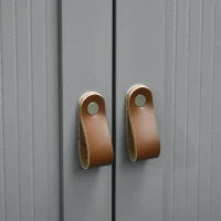 kleankin Mobile Sottolavabo con 2 Porte, Ripiano Regolabile, 2 Piani Interni, Maniglie, in PU, 60 x 30 x 60 cm, Grigio