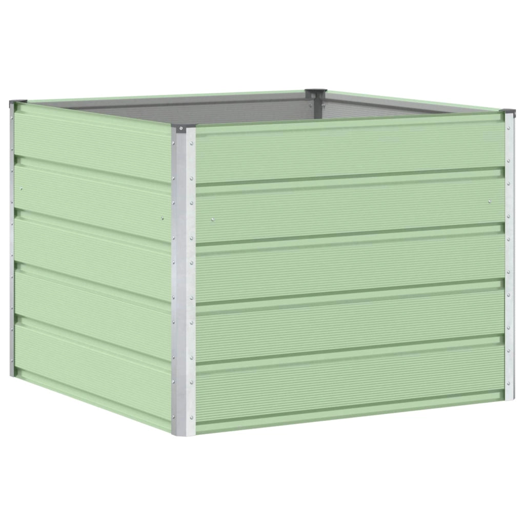 Fioriera moderna dal design pulito 100 x 100 x 75 cm pratica per terrazze e giardini realizzata in acciaio verde pastello 02_0059257