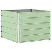 Fioriera moderna dal design pulito 100 x 100 x 75 cm pratica per terrazze e giardini realizzata in acciaio verde pastello 02_0059257