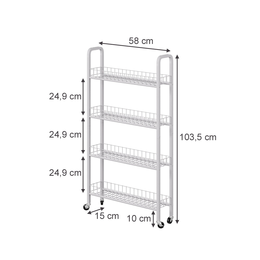 Vicco Piedistallo mobile Bianco 58 x 15 cm con 4 scomparti