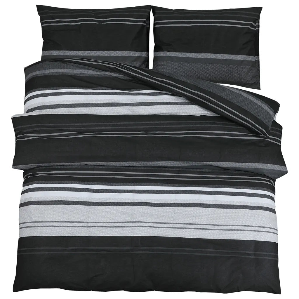 Set Copripiumino Nero e Bianco 240x220 cm in Cotone 136494