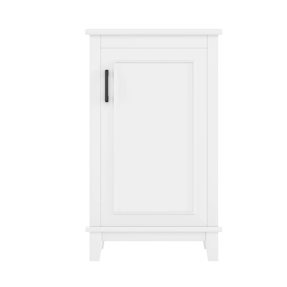 Mobile bagno su piedi - Xylo - 51x34x83cm - Bianco - Lavabo ceramica scaffali regolabili per spazi piccoli
