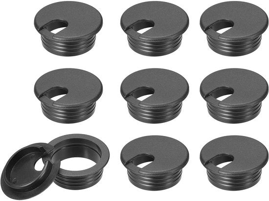 Tule per cavi per porte 38 mm - Organizzatore a U per cavi - 10 pezzi - ABS - Sostenibile - Installazione semplice - Porta cavi